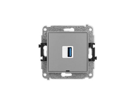ICON Mechamizm gniazda pojedynczego USB A-A 3.0, bez pola opisowego szary mat 27IGUSBBO-5