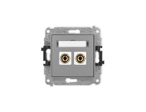 ICON Mechanizm gniazda głośnikowego poj. (typu banan - czerwony i czarny, pozłacany, 4 mm2, do lutowania) szary mat 27IGG-3