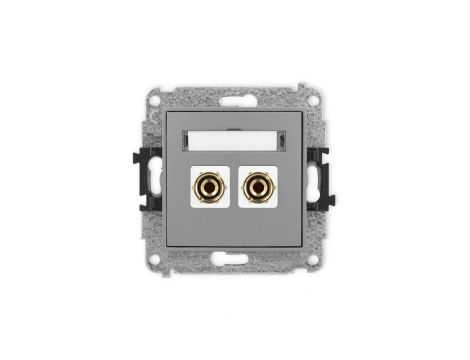 ICON Mechanizm gniazda głośnikowego poj. (typu banan - czerwony i czarny, pozłacany, 4 mm2, do lutowania) szary mat 27IGG-3