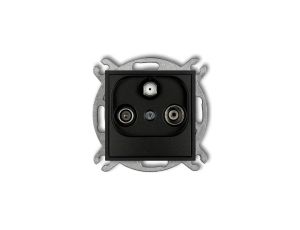 ICON Mechanizm gniazda abonenckiego RTV-SAT przelotowego 10dB czarny mat 12IGSP