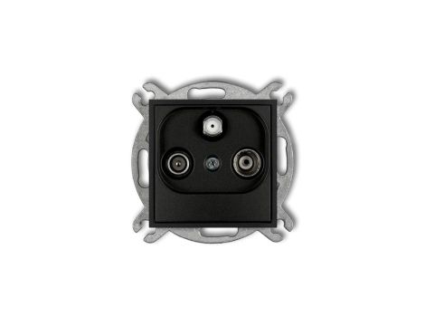 ICON Mechanizm gniazda abonenckiego RTV-SAT przelotowego 10dB czarny mat 12IGSP