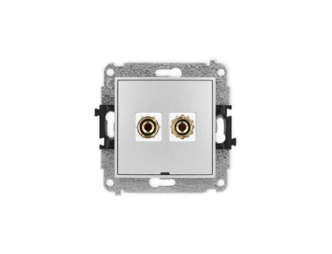 ICON Mechanizm gniazda głośnik. poj. bez opisu(banan czerwony i czarny, pozłacany, 4 mm2, do lutowania) srebrny metalik 7IGGBO-3