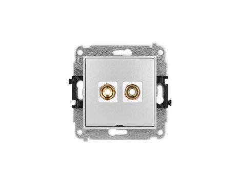 ICON Mechanizm gniazda głośnikowego poj. bez opisu(banan czerwony i czarny, pozłacany, 4 mm2, skręcany) srebrny metalik 7IGGBO-4