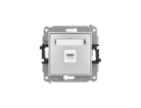 ICON Mechanizm gniazda komputerowego pojedynczego 1xRJ45, kat. 5e, 8-stykowy srebrny metalik 7IGK-1