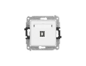 ICON Mechanizm gniazda pojedynczego USB A-B2.0 biały IGUSB-3