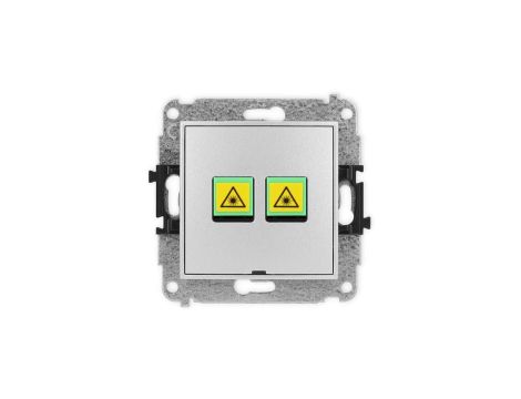 ICON Mechanizm gniazda światłowodowego/optycznego podwójnego, bez pola opisowego srebrny metalik 7IGOPBO-2