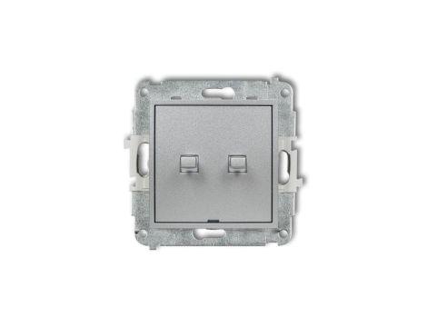 ICON Mechanizm łącznika podwójnego schodowego w stylu amerykańskim (dwa klawisze bez piktogramów) srebrny metalik 7IWPUS-33.1