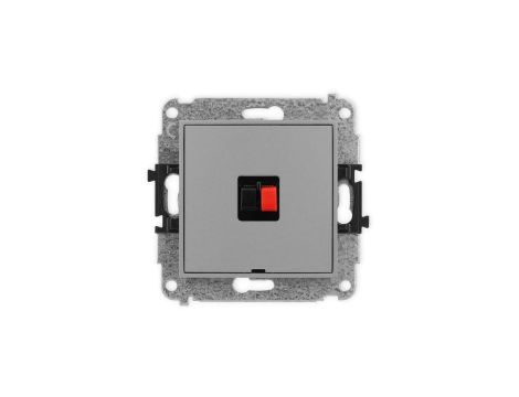 ICON Mechanizm gniazda głośnikowego pojedynczego, bez pola opisowego szary mat 27IGGBO-1