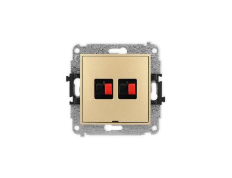 ICON Mechanizm gniazda głośnikowego podwójnego, bez pola opisowego złoty 29IGGBO-2