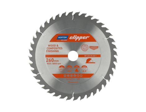 NORTON PIŁA TARCZOWA 260mm x 30mm x 40z DREWNO I KOMPOZYTY ATB (3,2 / 2,2)