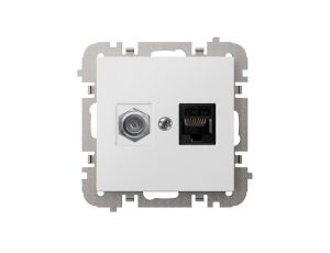 SANTRA gniazdo komputerowe RJ45+FF bez ramki podtynkowe biały 4190-10