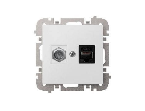 SANTRA gniazdo komputerowe RJ45+FF bez ramki podtynkowe biały 4190-10