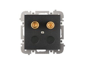 SANTRA gniazdo 1xgłośnikowe bez ramki podtynkowe czarny 4157-19