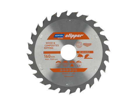 NORTON PIŁA TARCZOWA 160mm x 30mm x 24z DREWNO I KOMPOZYTY ATB (2,6 / 1,6)