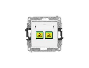 MINI Mechanizm gniazda światłowodowego/optycznego podwójnego biały mat 25MGOP-2