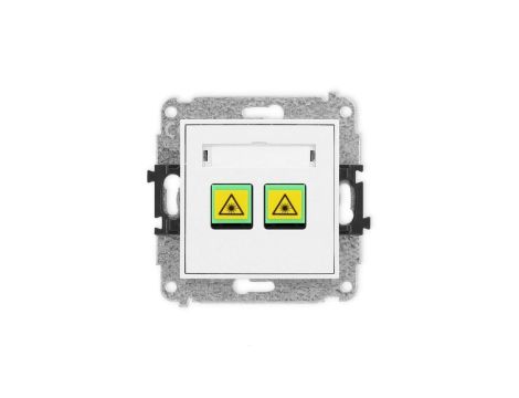 MINI Mechanizm gniazda światłowodowego/optycznego podwójnego biały mat 25MGOP-2