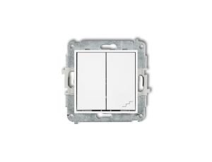 MINI Mechanizm łącznika jednobiegunowego ze schodowym (osobne zasilanie) biały mat 25MWP-10.2