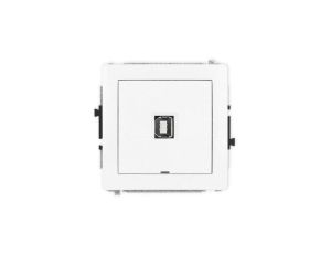 DECO Mechanizm gniazda pojedynczego USB A-B 2.0, bez pola opisowego, biały mat 25DGUSBBO-3