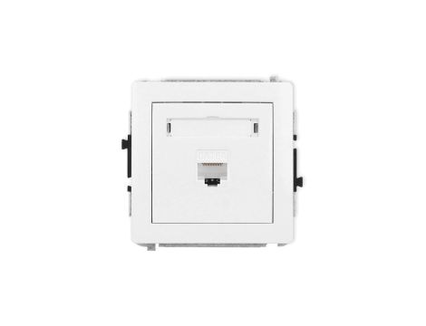 DECO Mechanizm gniazda komputerowego pojedynczego 1xRJ45, kat. 6A, 8-stykowy, biały mat 25DGK-7
