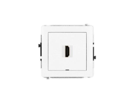 DECO Mechanizm gniazda pojedynczego HDMI 2.0, bez pola opisowego, biały mat 25DHDMIBO-3