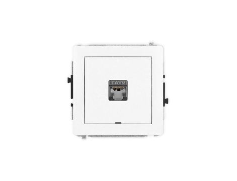 DECO Mechanizm gniazda komputerowego pojedynczego 1xRJ45, kat. 5e, ekranowane, 8-stykowy, bez pola opisowego, biały mat 25DGKBO-