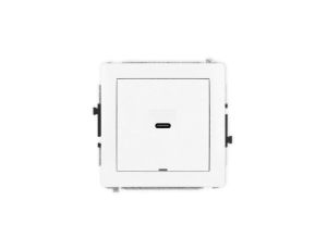 DECO Mechanizm gniazda pojedynczego 1xUSB C-C, bez pola opisowego, biały mat 25DGUSBBO-7