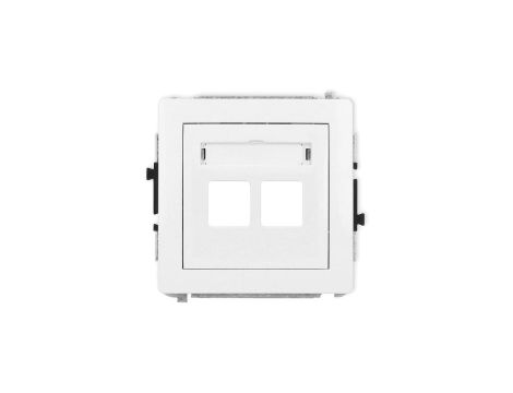 DECO Mechanizm gniazda multimedialnego podwójnego bez modułu (standard Keystone), biały mat 25DGM-2P