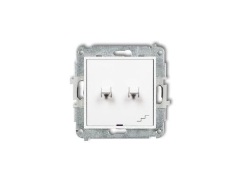 MINI Mechanizm łącznika podwójnego schodowego w stylu amerykańskim biały mat 25MWPUS-33