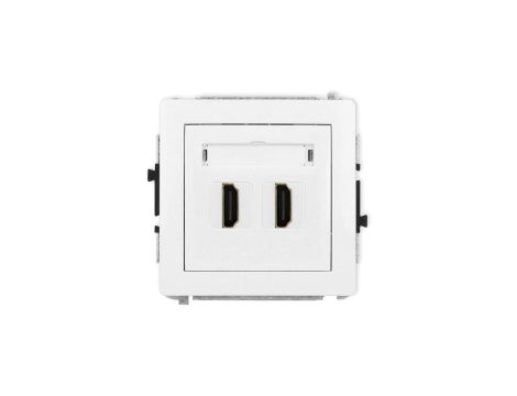 DECO Mechanizm gniazda podwójnego HDMI 2.0, biały mat 25DHDMI-4