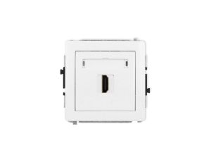 DECO Mechanizm gniazda pojedynczego HDMI 2.0, biały mat 25DHDMI-3