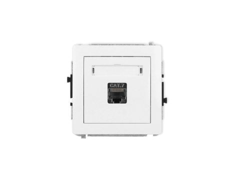 DECO Mechanizm gniazda komputerowego pojedynczego 1xRJ45, kat. 7, ekranowane, 8-stykowy, biały mat 25DGK-9