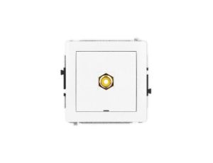 DECO Mechanizm gniazda pojedynczego RCA, bez pola opisowego (typu cinch - żółty, pozłacany), biały mat 25DGRCABO-1