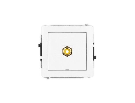 DECO Mechanizm gniazda pojedynczego RCA, bez pola opisowego (typu cinch - żółty, pozłacany), biały mat 25DGRCABO-1