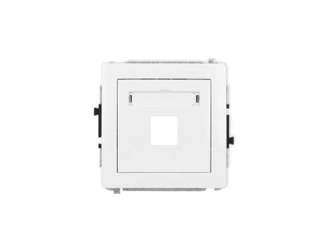 DECO Mechanizm gniazda multimedialnego pojedynczego bez modułu (standard Keystone), biały mat 25DGM-1P