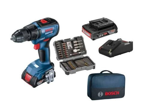 BOSCH WKRĘTARKA GSR 18V-50 2x2,0Ah 50/24Nm BL +43 ACC TORBA 06019H5004