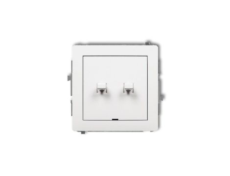 DECO Mechanizm łącznika jednobiegunowego ze schodowym w stylu amerykańskim (dwa klawisze bez piktogramów, wspólne zasilanie), bi