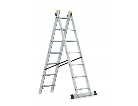 AWTOOLS DRABINA ALUMINIOWA 2x7 150KG WIELOFUNKCYJNA 2-CZĘŚCIOWA