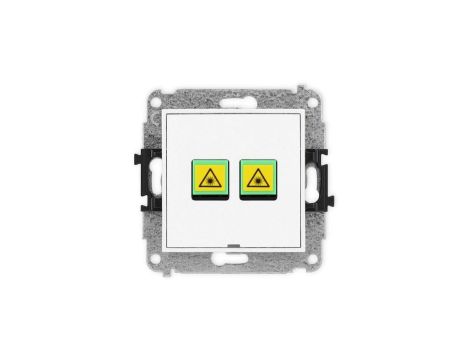 MINI Mechanizm gniazda światłowodowego/optycznego podwójnego, bez pola opisowego biały mat 25MGOPBO-2