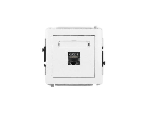 DECO Mechanizm gniazda komputerowego pojedynczego 1xRJ45, kat. 8, ekranowane, 8-stykowy, biały mat 25DGK-11