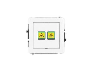 DECO Mechanizm gniazda światłowodowego/optycznego podwójnego, bez pola opisowego, biały mat 25DGOPBO-2