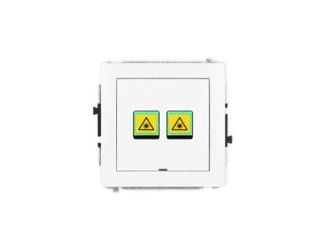 DECO Mechanizm gniazda światłowodowego/optycznego podwójnego, bez pola opisowego, biały mat 25DGOPBO-2