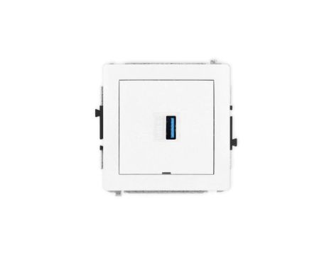 DECO Mechanizm gniazda pojedynczego USB A-A 3.0, bez pola opisowego, biały mat 25DGUSBBO-5