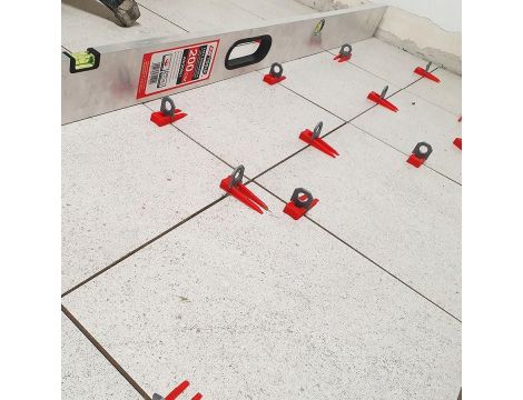 AWTOOLS SYSTEM POZIOMOWANIA PŁYTEK STANDARD 1,0mm - 7mm-15mm - KLIPS 400szt. - 6