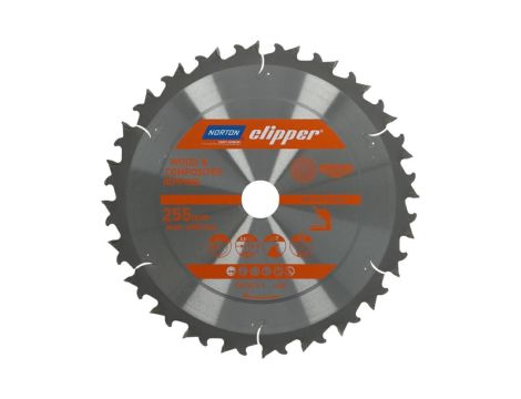 NORTON PIŁA TARCZOWA 255mm x 30mm x 24z DREWNO I KOMPOZYTY ATB Neg (2,6 / 1,8)
