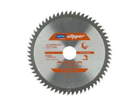 NORTON PIŁA TARCZOWA 190mm x 30mm x 60z ALUMINUM (2,6/1,8)