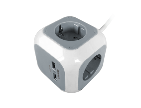 ORNO PRZEDŁUŻACZ 4 KROTNY 2P + Z  ŁADOWARKA 2 X USB, 1.4 M