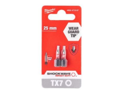 MILWAUKEE KOŃCÓWKA UDAROWA TX 7 x25mm /2szt. ShW %%%