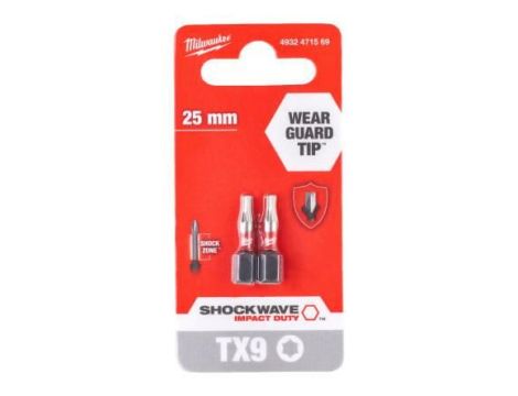 MILWAUKEE KOŃCÓWKA UDAROWA TX 9 x25mm /2szt. ShW
