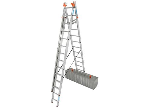 KRAUSE DRABINA WIELOFUNKCYJNA TRIBILO 3x12 SZCZEBLI Z ADAPTACJĄ NA SCHODY + STABILIZATOR TRIGON
