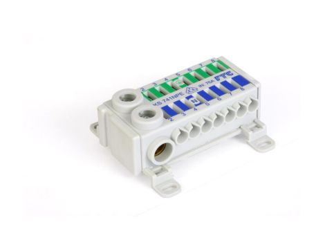 Blok rozdzielczy CU ECB 2-polowy 2x25mm2 , 2x (7x4mm2) niebieski/zielony KS741NPE